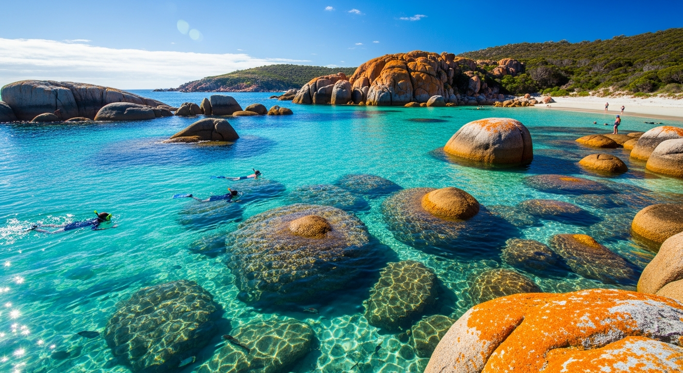 Crystal-clear water perfect for swimming