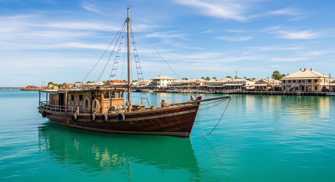Historic pearl luggers and the multicultural heritage precinct of Broome's Chinatown