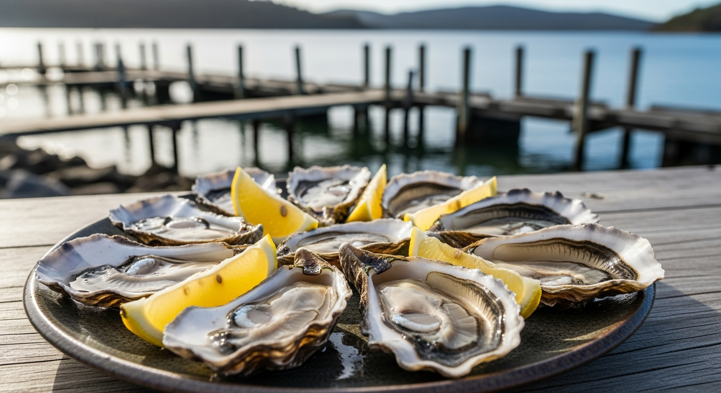 Fresh oysters at the iconic Get Shucked oyster farm