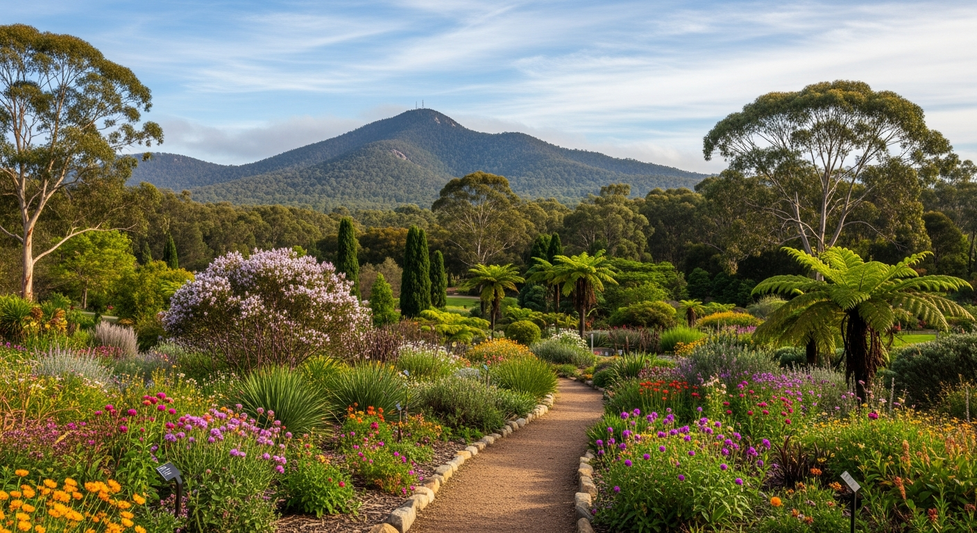 The tranquil paths winding through the Australian National Botanic Gardens
