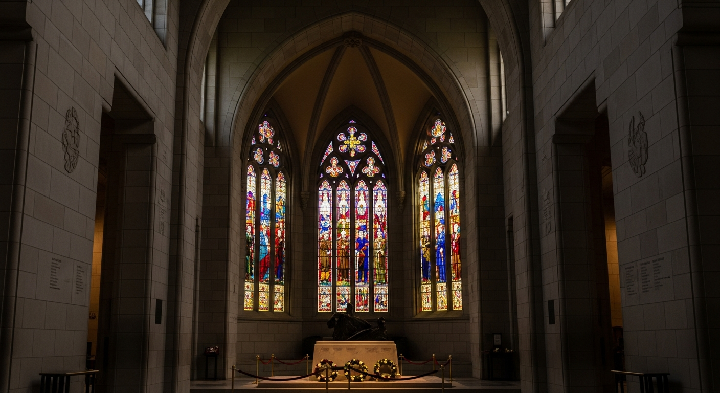 The solemn beauty of the Australian War Memorial at the end of Anzac Parade