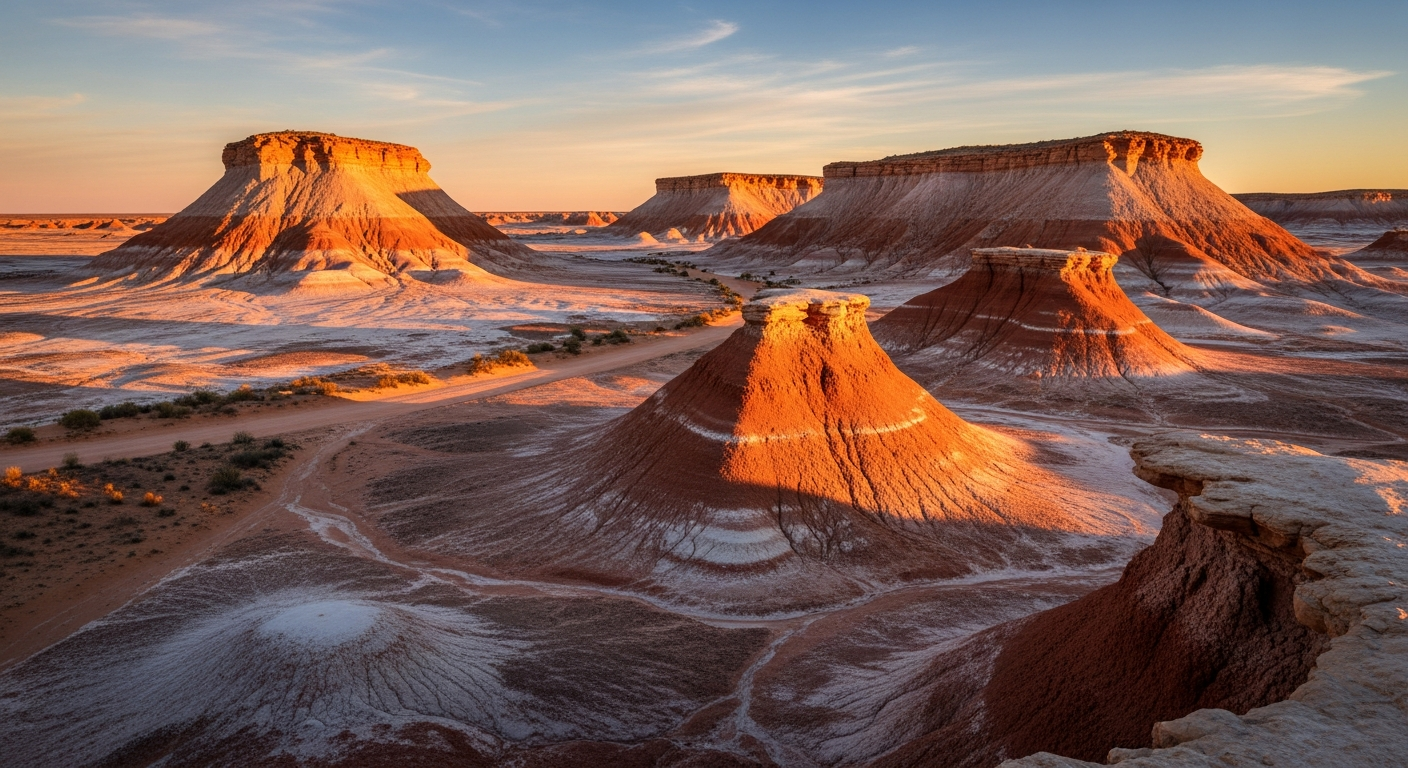 The stunning painted desert landscape of the Breakaways Reserve