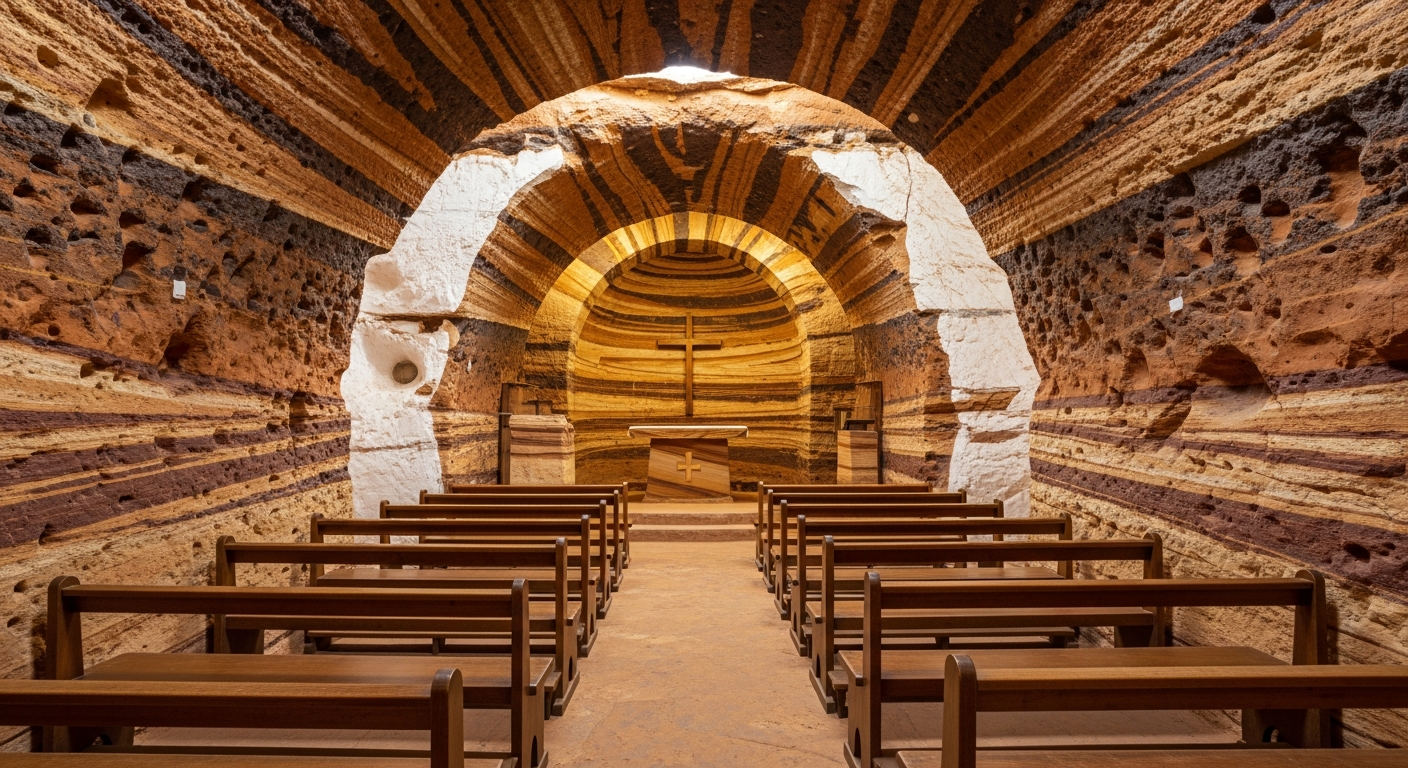 The stunning underground Serbian Orthodox Church carved into sandstone