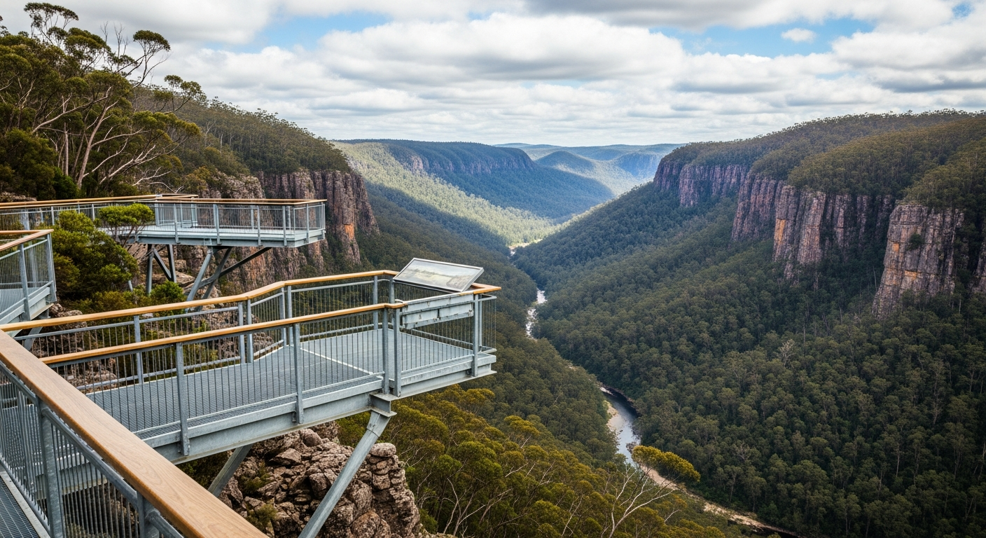 The dramatic Leven Canyon with its towering forest walls