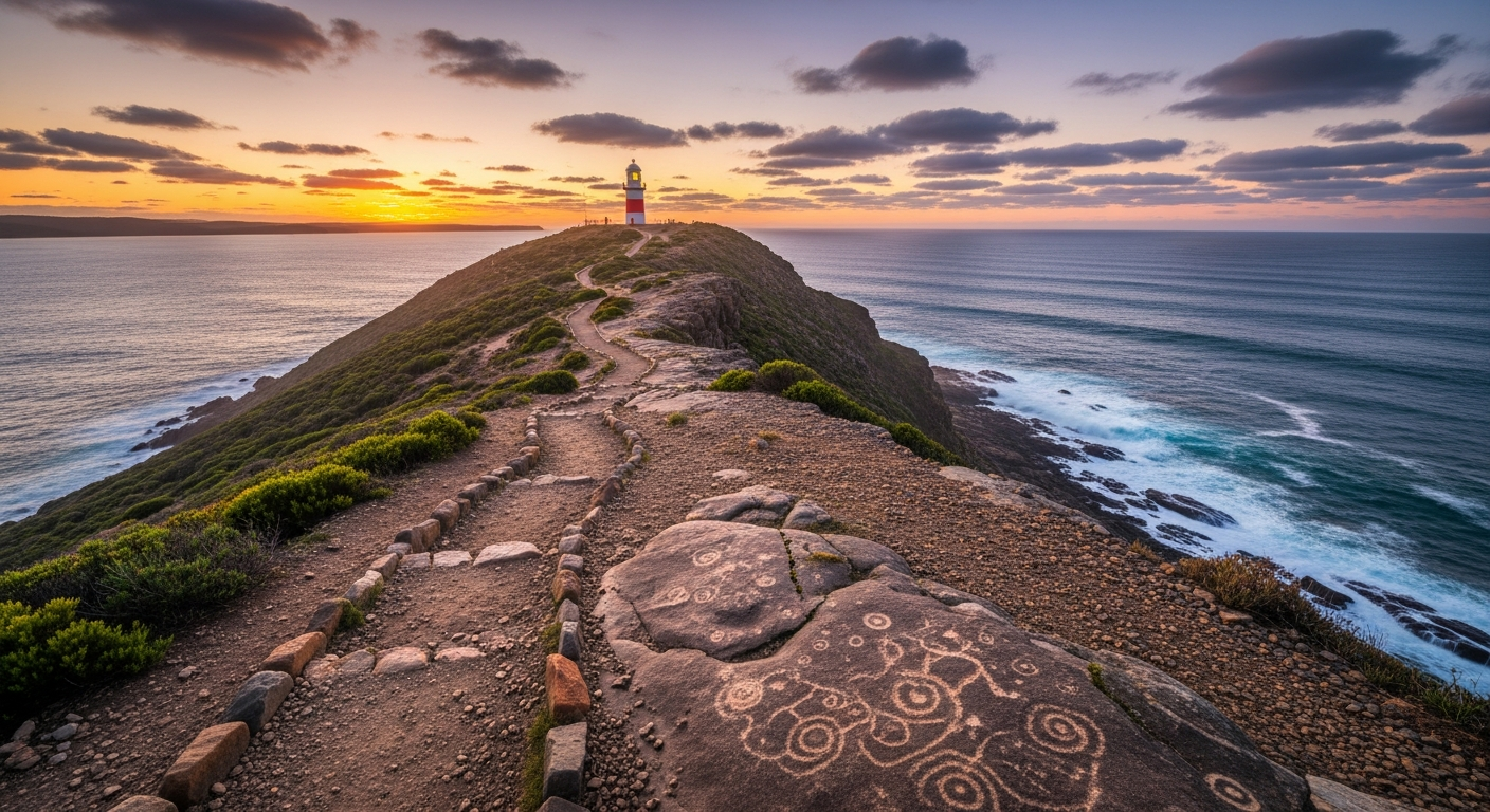 Mersey Bluff lighthouse overlooking Bass Strait