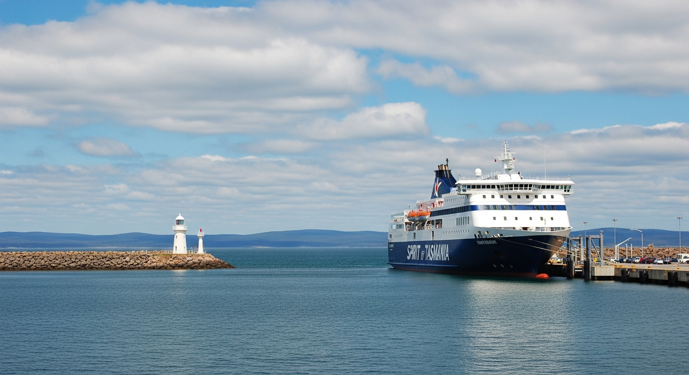 The Spirit of Tasmania arriving at Devonport port