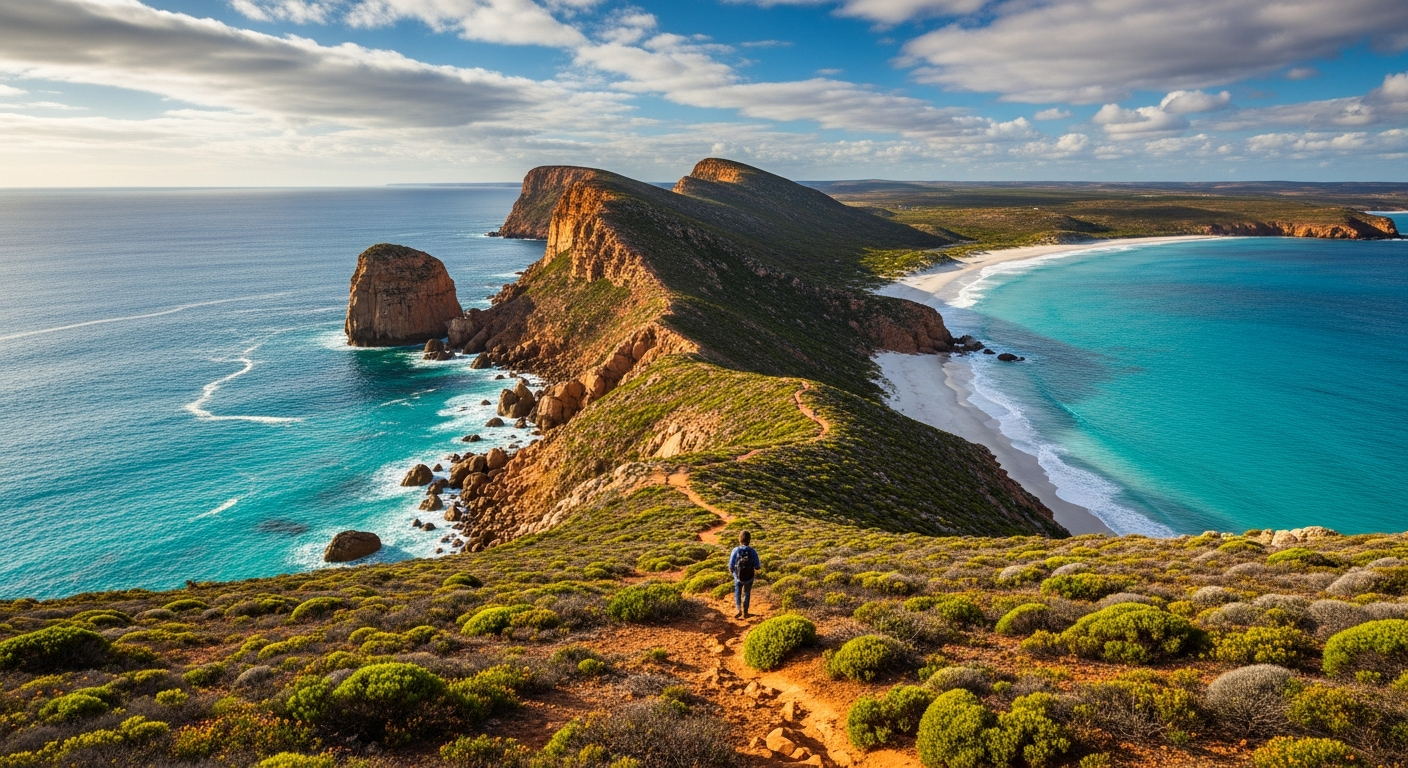 The dramatic coastal landscape of Cape Le Grand National Park with granite peaks and turquoise bays
