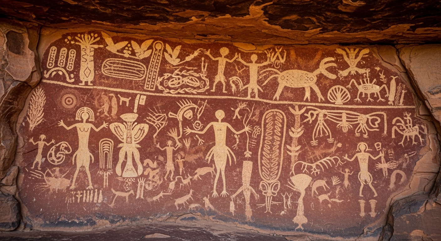 Ancient Aboriginal rock art sites in the Flinders Ranges