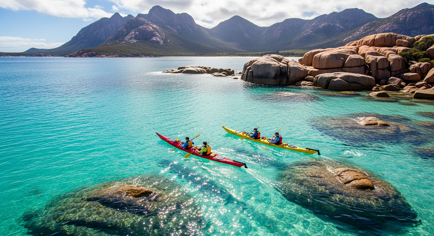 Sea kayaking beneath the towering Hazards