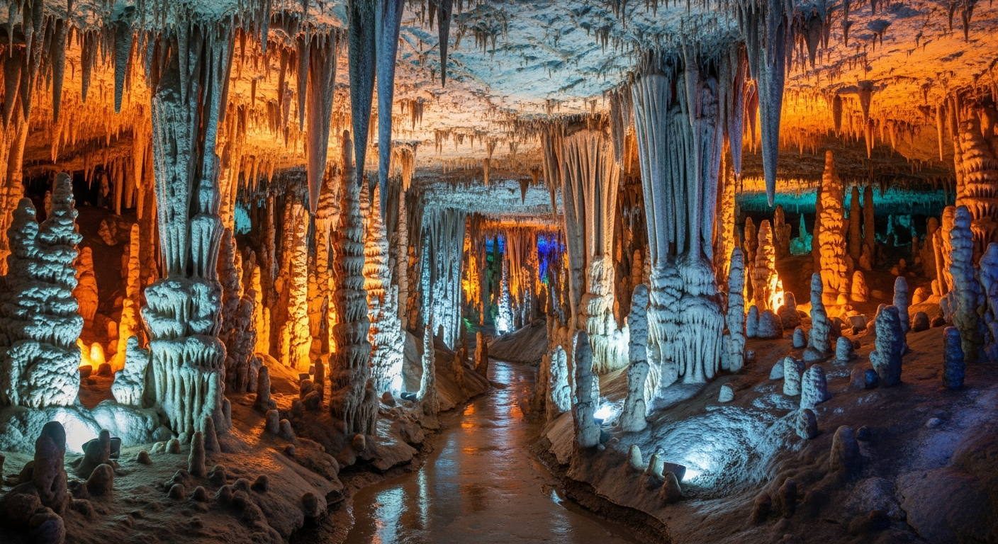 Stunning limestone formations in the Buchan Caves