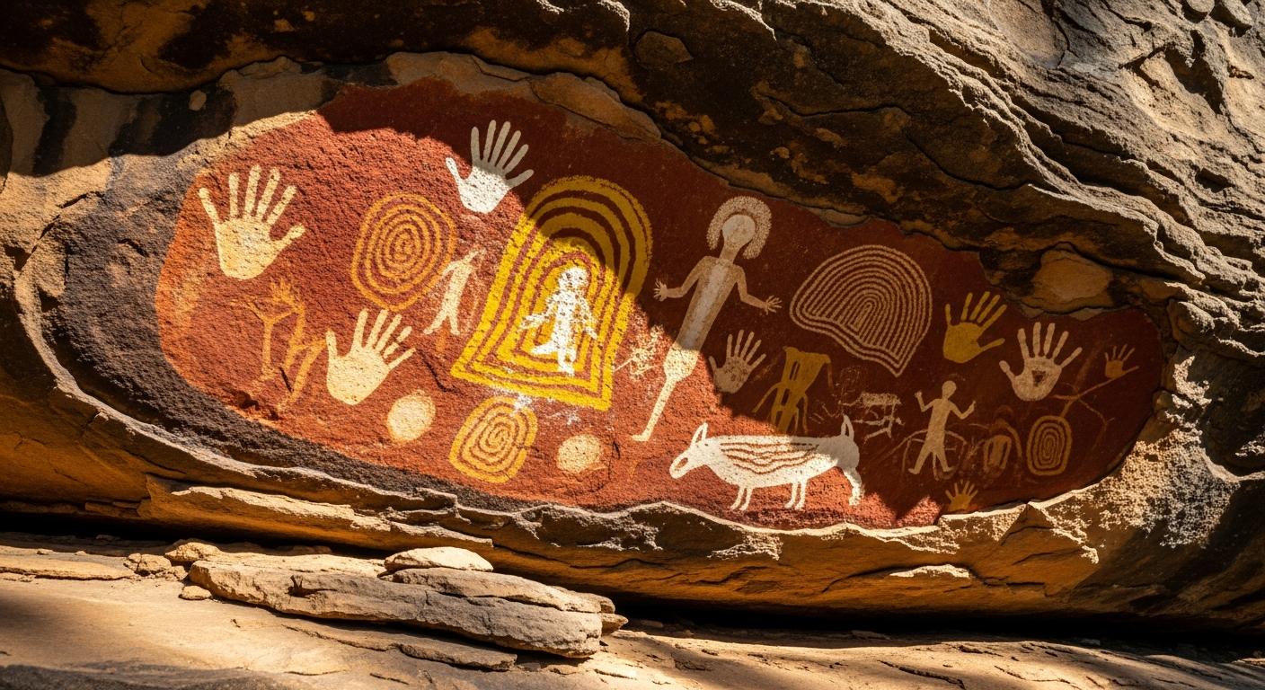 Ancient Aboriginal rock art at Gariwerd