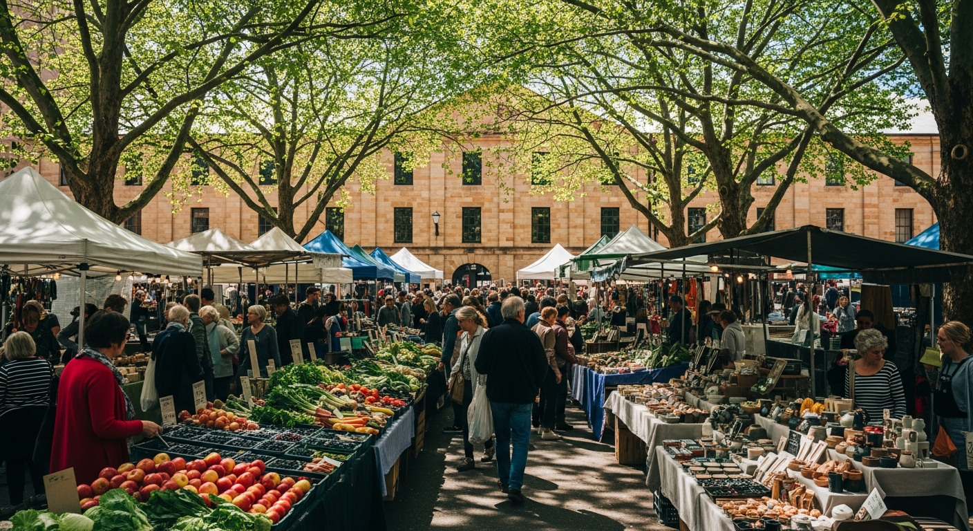 The famous Salamanca Market in full swing