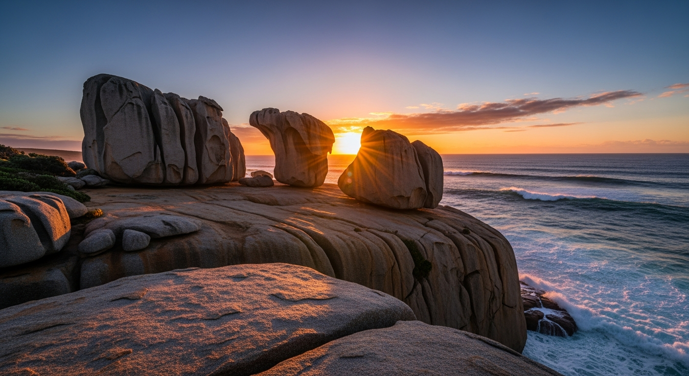 The iconic Remarkable Rocks, sculpted by wind and sea over millions of years