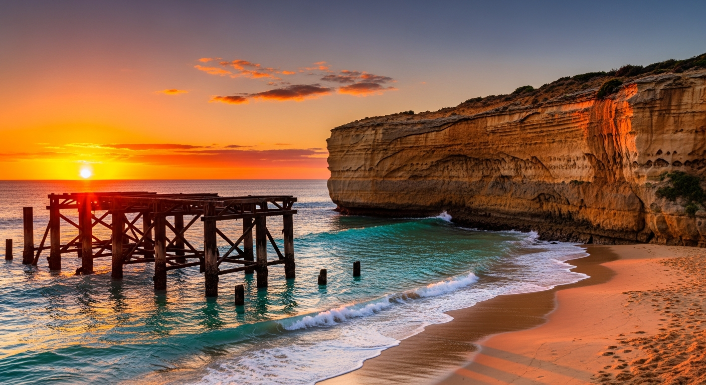 The dramatic Star of Greece ruins and crystal-clear waters at Port Willunga