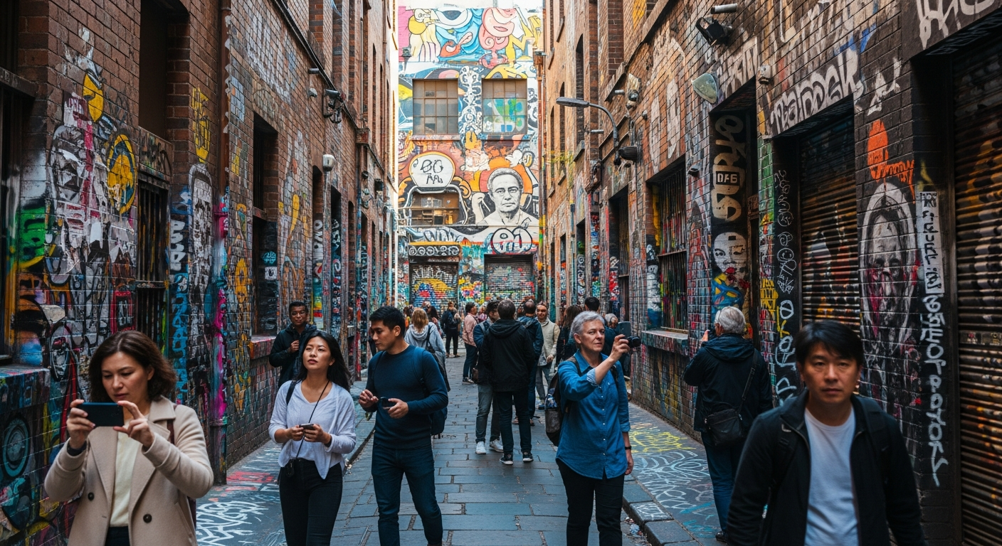 Melbourne's famous Hosier Lane street art