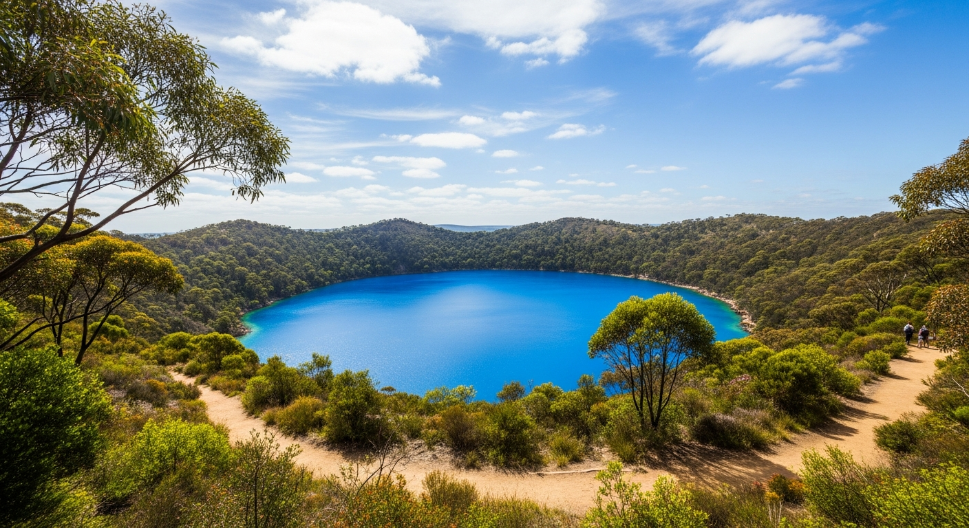 The extraordinary Blue Lake in its vivid cobalt blue phase