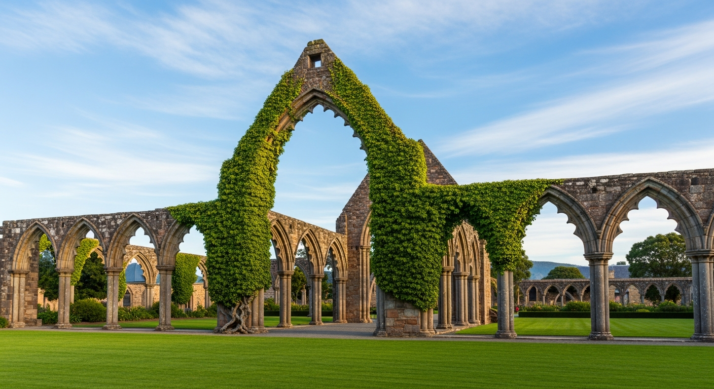The beautifully restored gardens overlooking the harbour
