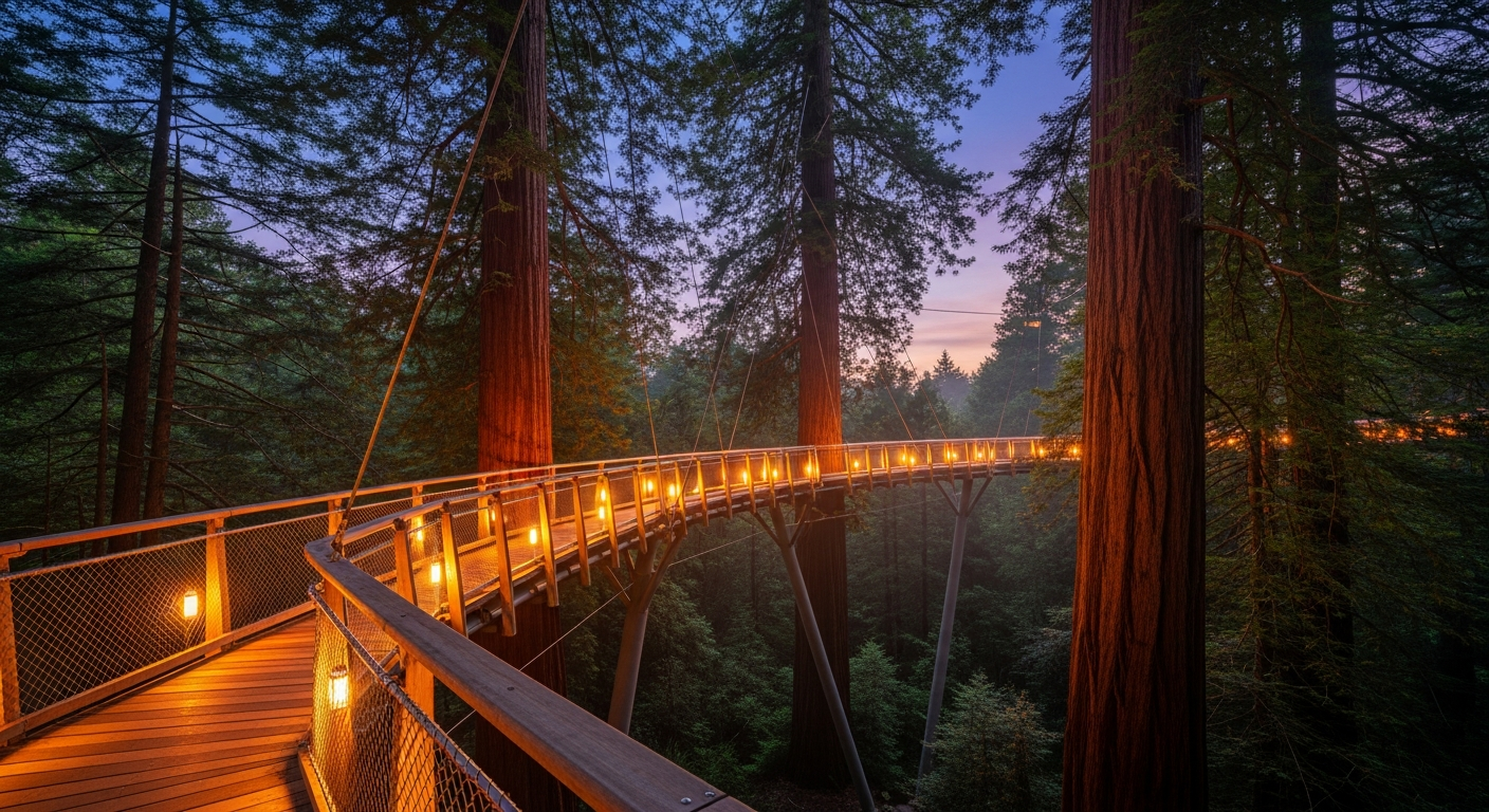Redwoods Treewalk elevated walkway through towering California redwood forest