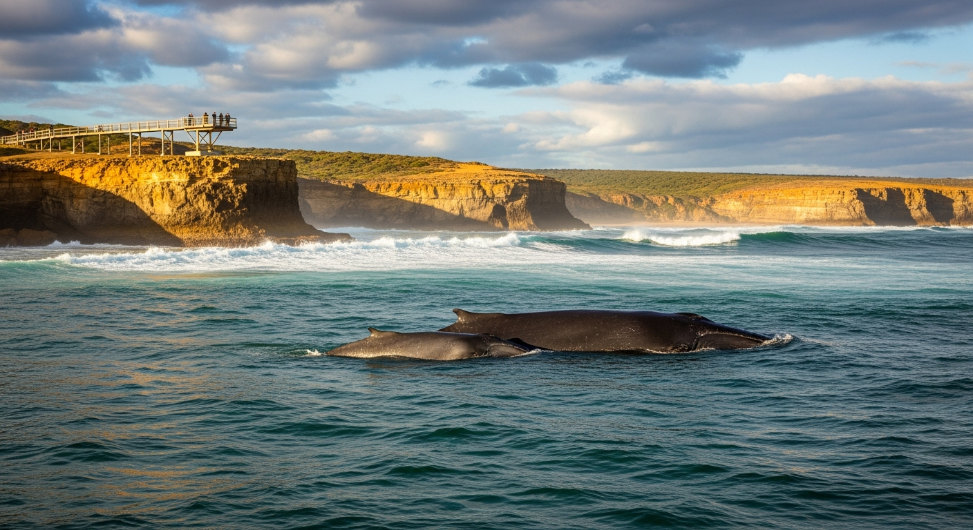 Southern right whales at Logan's Beach